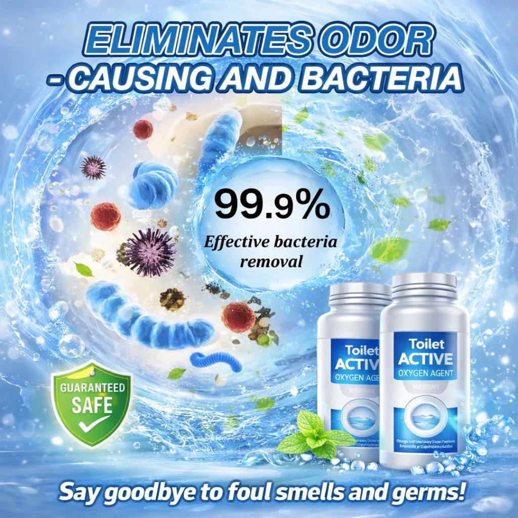 Toilet Active Oxygen Cleaning Powder (100g x 2 Pack) – Powerful Stain Remover & Odor Eliminator