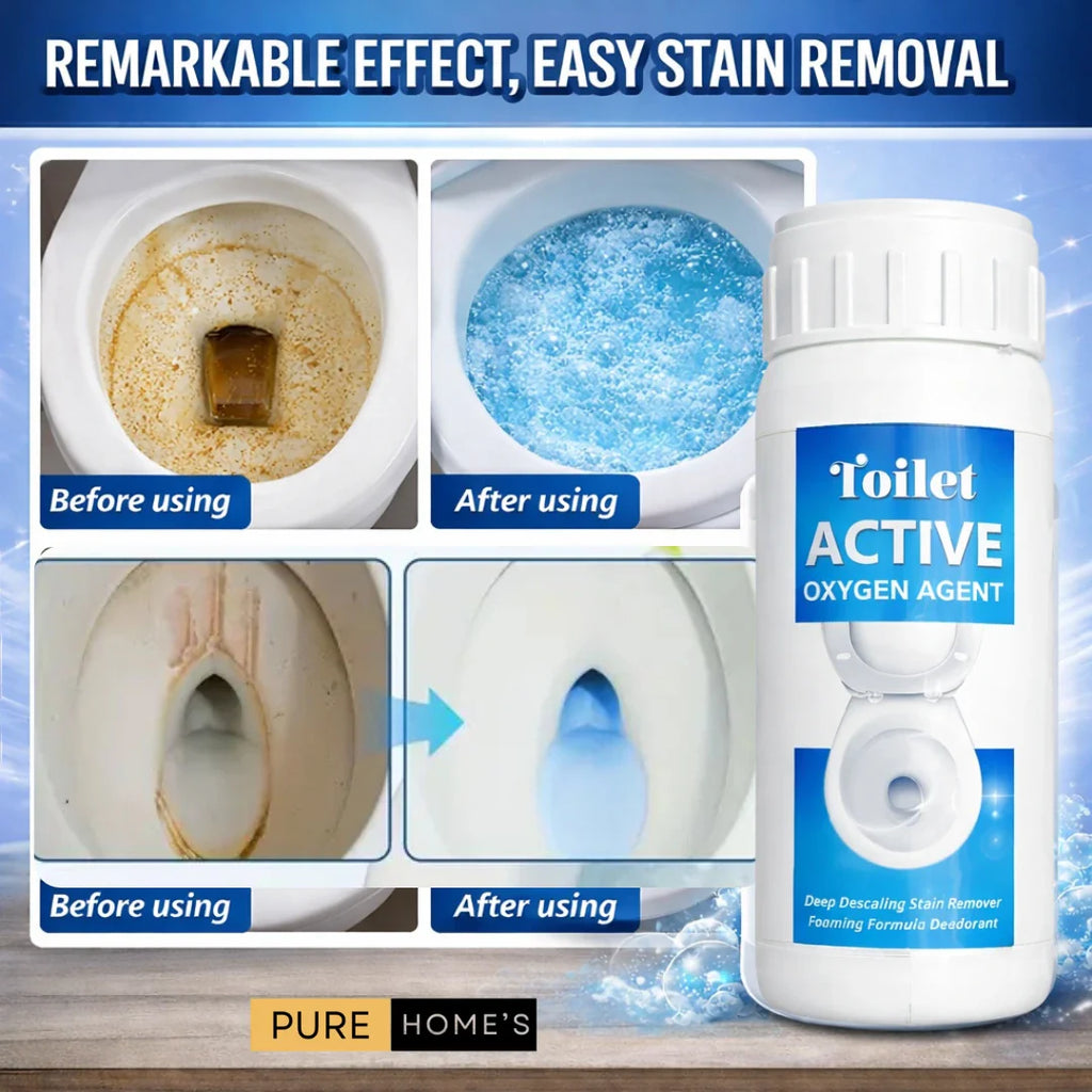 Toilet Active Oxygen Cleaning Powder (100g x 2 Pack) – Powerful Stain Remover & Odor Eliminator