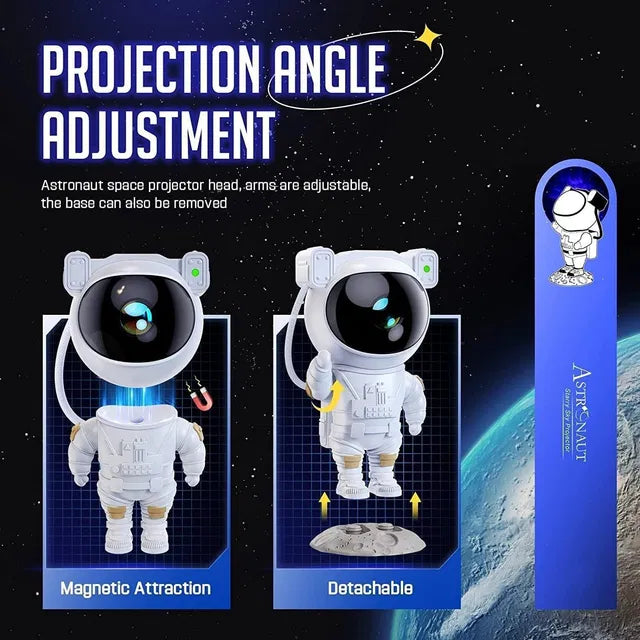Astronaut Galaxy Projector Lamp with 360° Magnetic Head Rotation & Remote Control | Starry Night Light for Home Décor