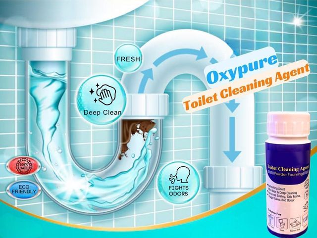 Toilet Active Oxygen Cleaning Powder (100g x 2 Pack) – Powerful Stain Remover & Odor Eliminator